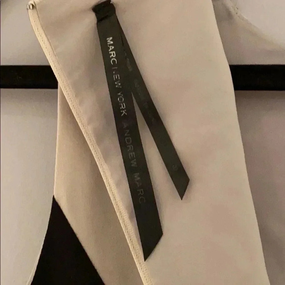 Andrew Marc Sheath Sleeveless Illusion Dress Black and Tan/Light Grey Size 8 - Picture 5 of 9